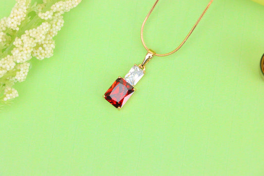 Bold Red Pendant in Gold-Plated Setting – Luxe Statement Accent, XPPT1809 (2153-3)