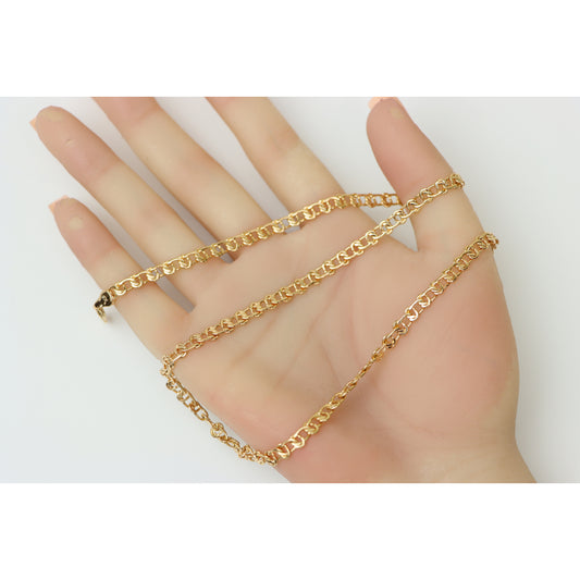 Elegant Rose Gold Link Chain Necklace Brass Base, XPNL0198 (2020-8)
