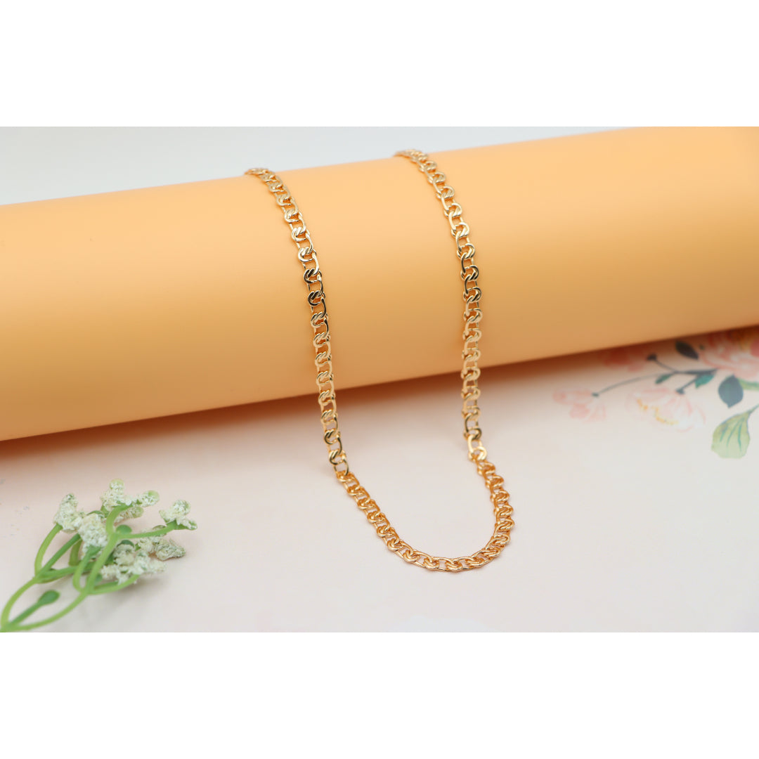 Elegant Rose Gold Link Chain Necklace Brass Base, XPNL0198 (2020-8)