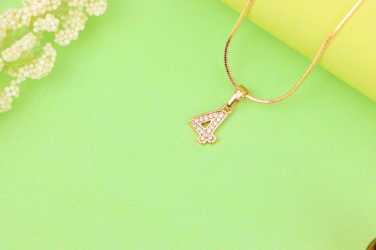 Rose Gold Number 4 Pendant with Crystals – 18K Gold Plated Charm, XPPT1344 (2132-8)
