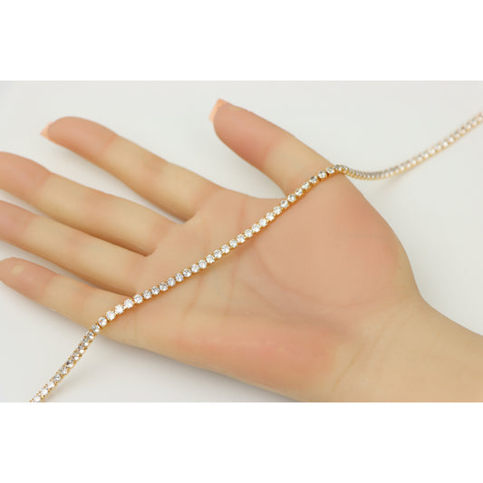Elegant Rose Gold Tennis Necklace – Dainty 18 Inch Sparkling Chain, XPNL0202 (2021-2)
