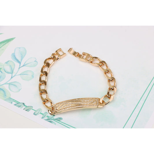 Elegant Rose Gold Chain Bracelet with Intricate Design, XPBL0654 (2066-3)