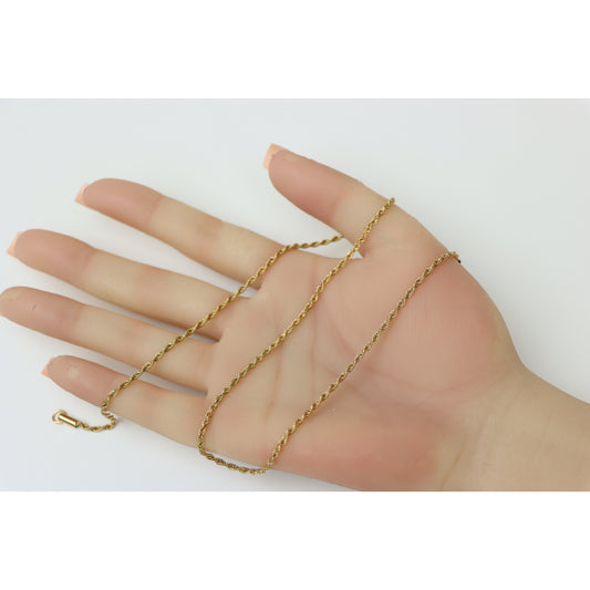 Twisted Rope Rose Gold Necklace – Elegant 18 Inch Chain Design, XPNL0206 (2021-6)