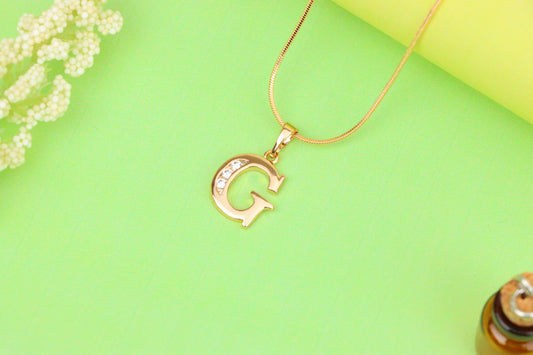 Rose Gold Letter G Pendant with Crystals – 18K Gold Plated Charm, XPPT1356 (2132-9)