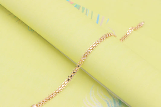 Elegant Rose Gold Chain Bracelet in Glossy Link Design, XPBL1077 (2108-6)