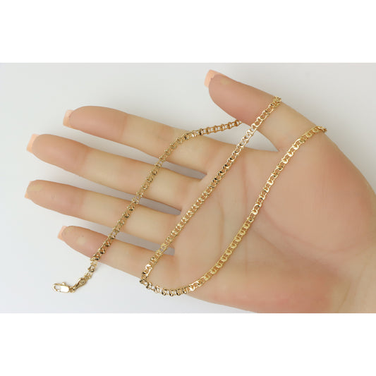 Chunky Rose Gold Chain Necklace with Bold Polished Links, XPNL0224
