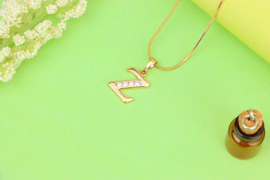 Rose Gold Alphabet Z Pendant with Sparkling Stones, XPPT1375 (2132-9)