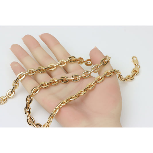 Bold Link Chain Rose Gold Necklace with Lobster Clasp, XPNL0228 (2023-8)