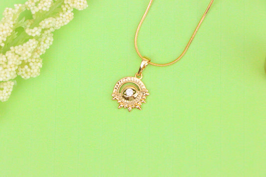 Rose Gold Sunburst Pendant with Clear Stone Accent, XPPT1849 (2156-5)