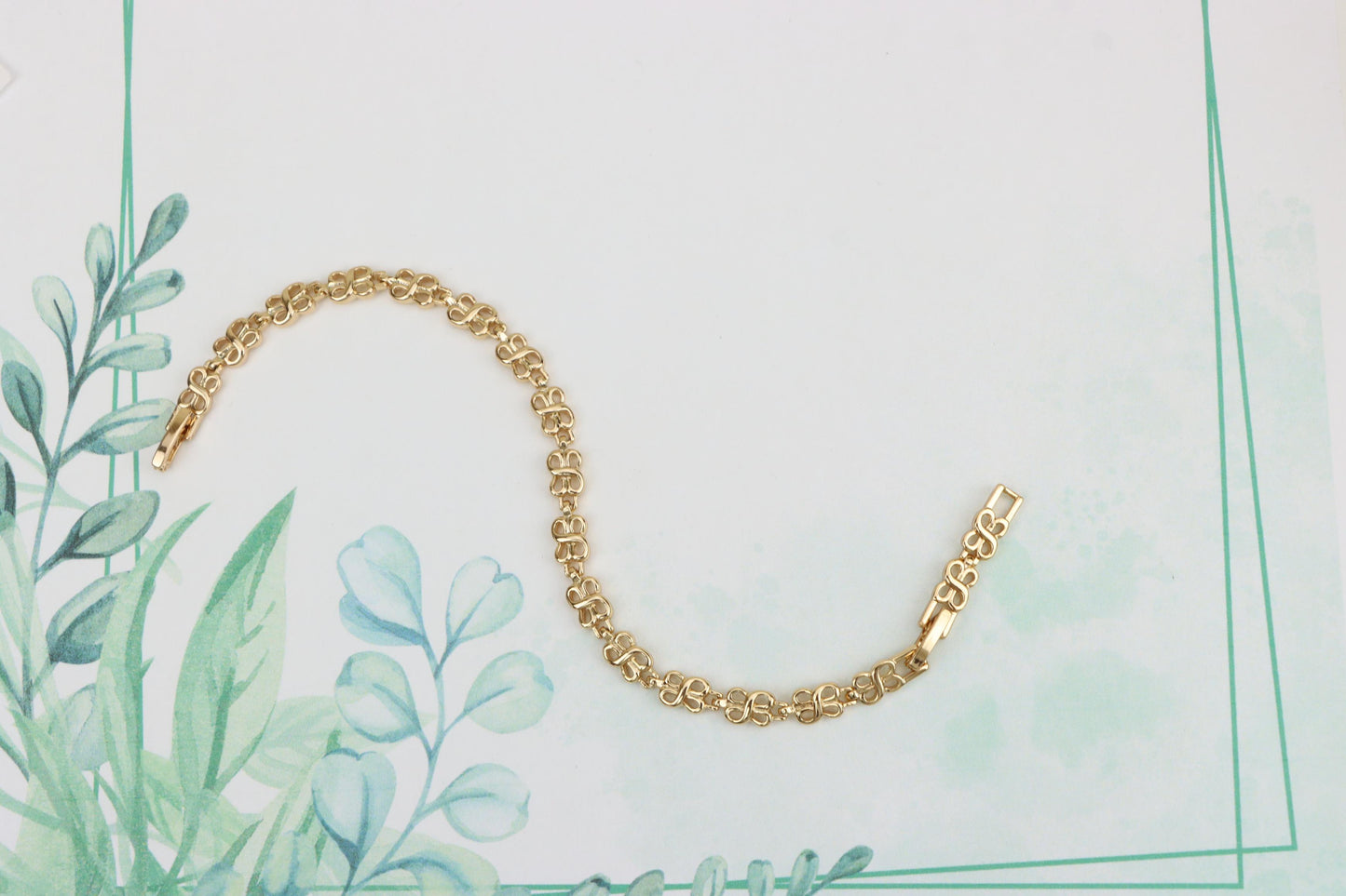 Rose Gold Plated Heart Link Chain Bracelet in High Quality Brass, XPBL1089 (2109-8)