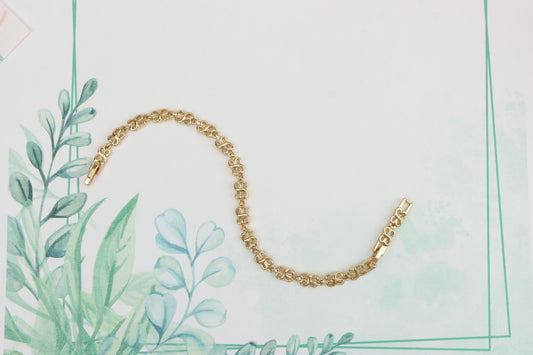 Rose Gold Plated Heart Link Chain Bracelet in High Quality Brass, XPBL1089 (2109-8)