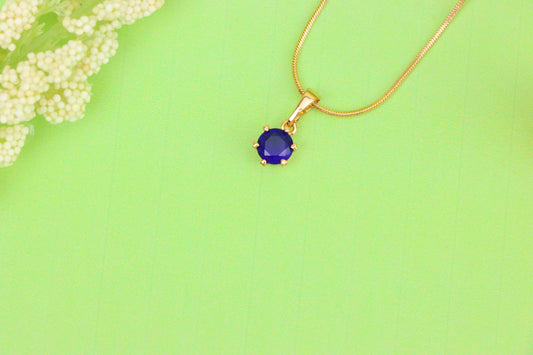 Round Blue Pendant in Rose Gold Plating – Petite Charm, XPPT1851 (2156-6)
