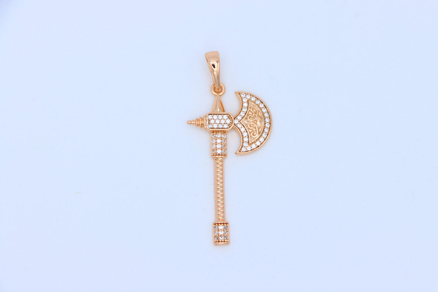 Rose Gold Axe Pendant with Sparkling Stones – Elegant Design XPPT1381 (2133-5)
