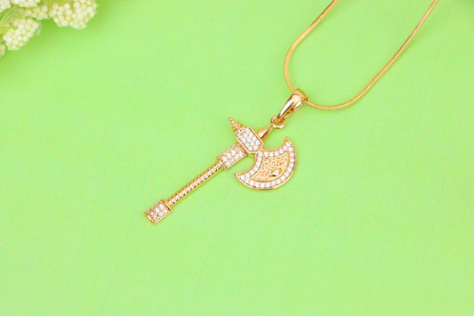 Rose Gold Axe Pendant with Sparkling Stones – Elegant Design XPPT1381 (2133-5)