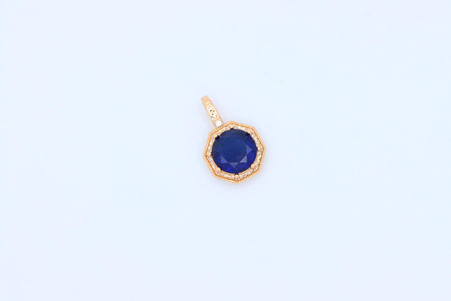 Royal Purple Gemstone Pendant in Gold Octagon Frame, XPPT1390 (2134-2)