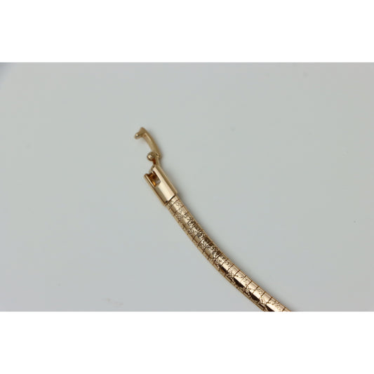 Textured Rose Gold Flat Snake Chain Necklace, XPNL0243 (2025-3)