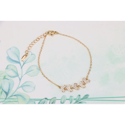 Elegant Rose Gold Bracelet with Sparkling Leaf Cluster Design, XPBL0715 (2072-4)