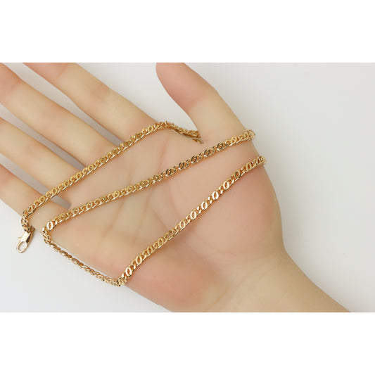 Bold Rose Gold Flat Link Chain Necklace for Everyday Style, XPNL0247 (2025-7)