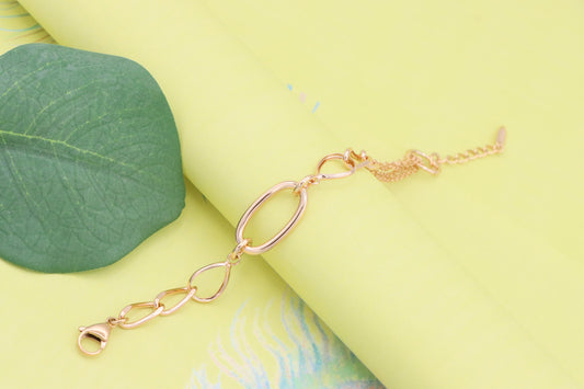 Chunky Oval Link Rose Gold Bracelet, XPBL1108 (2111-7)