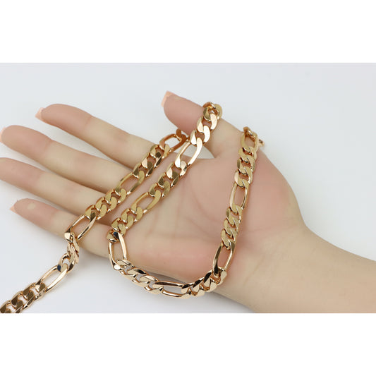 Chunky Figaro Chain Rose Gold Necklace, XPNL0251 (2026-1)