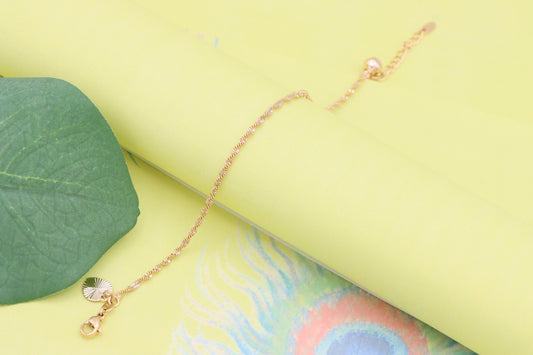 Delicate Twist Chain Rose Gold Bracelet in Gold-Plated Brass, XPBL1110 (2111-9)