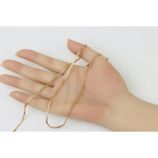 Elegant Rose Gold Flat Link Chain Necklace High Shine Finish, XPNL0252 (2026-2)