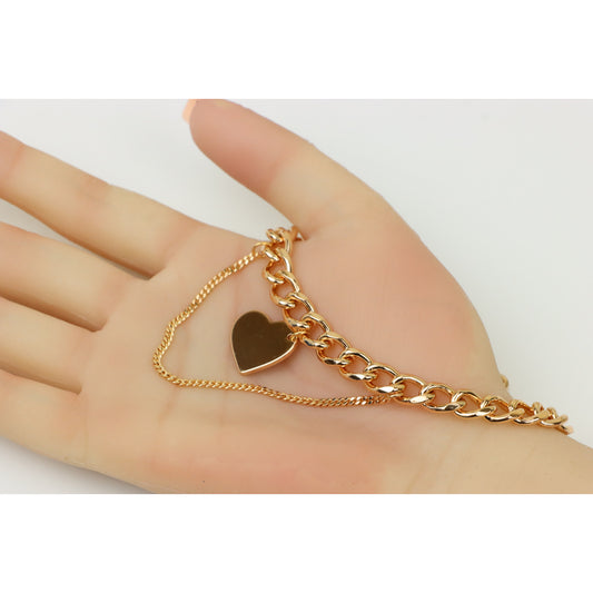 Chunky Heart Pendant Rose Gold Necklace, XPNL0254 (2026-4)