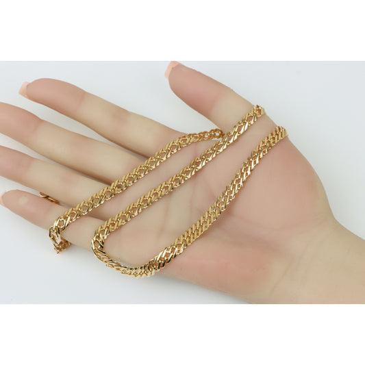 Chunky Rose Gold Curb Chain Necklace with Heart Charm, XPNL0255 (2026-5)