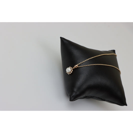 Elegant Rose Gold Chain Necklace with Pearl Pendant, XPNL0258 (2026-8)