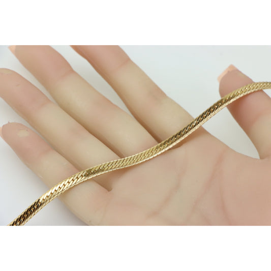 Elegant Rose Gold Flat Herringbone Chain Necklace, XPNL0259 (2026-9)