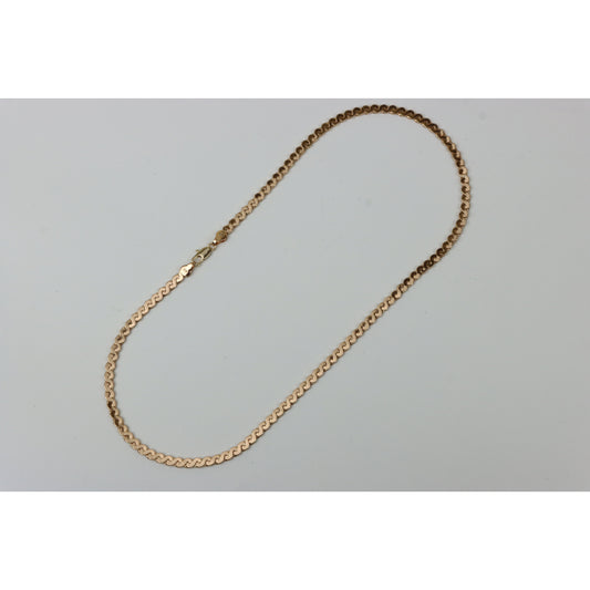 Elegant Rose Gold Wave Chain Necklace High-Gloss Finish, XPNL0260 (2026-10)