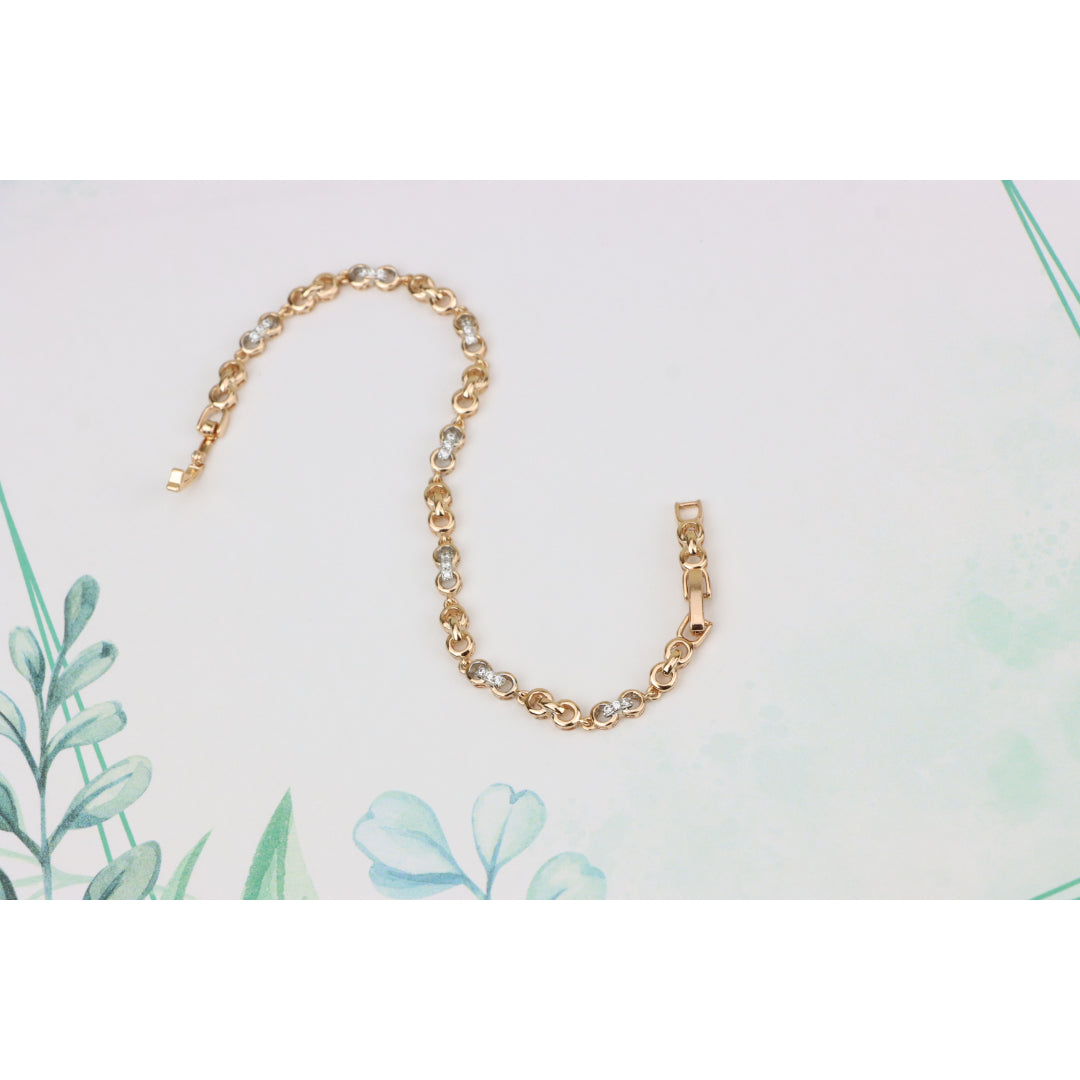 Sparkling Rose Gold Bracelet with Dainty Crystal Accents, XPBL0732 (2074-1)