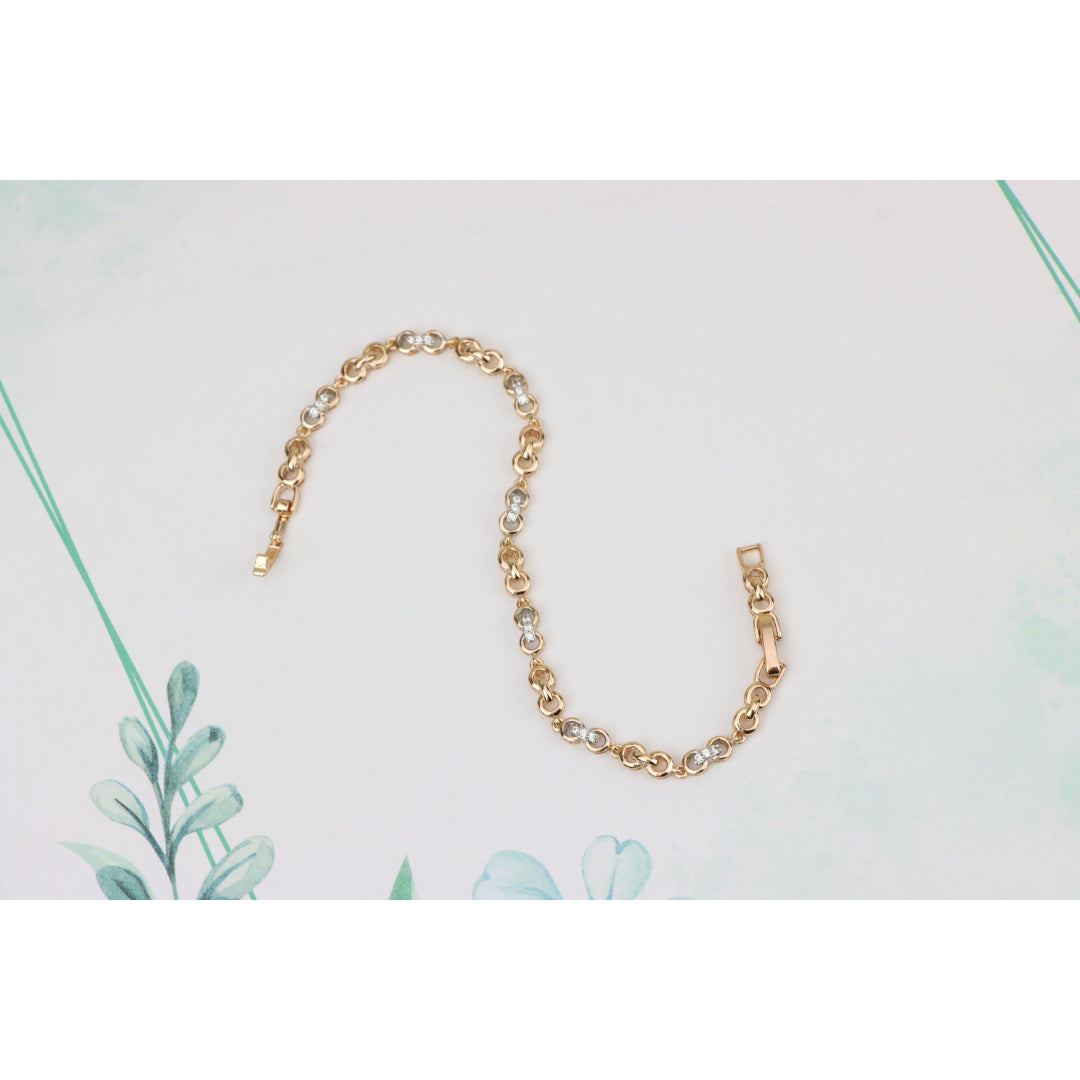 Sparkling Rose Gold Bracelet with Dainty Crystal Accents, XPBL0732 (2074-1)