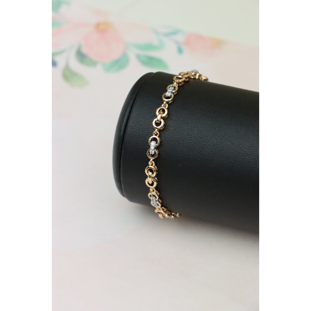 Sparkling Rose Gold Bracelet with Dainty Crystal Accents, XPBL0732 (2074-1)