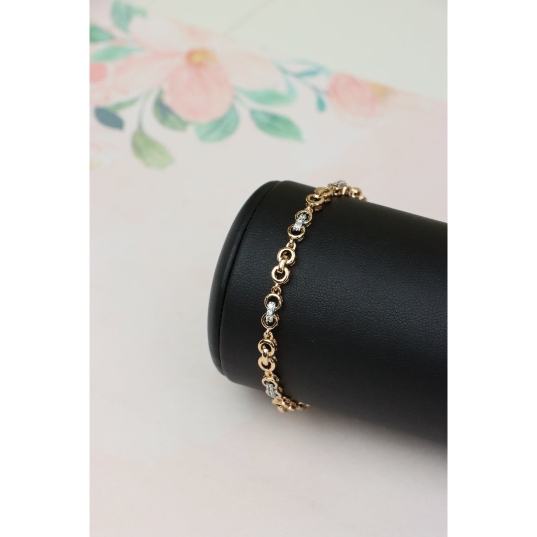 Sparkling Rose Gold Bracelet with Dainty Crystal Accents, XPBL0732 (2074-1)