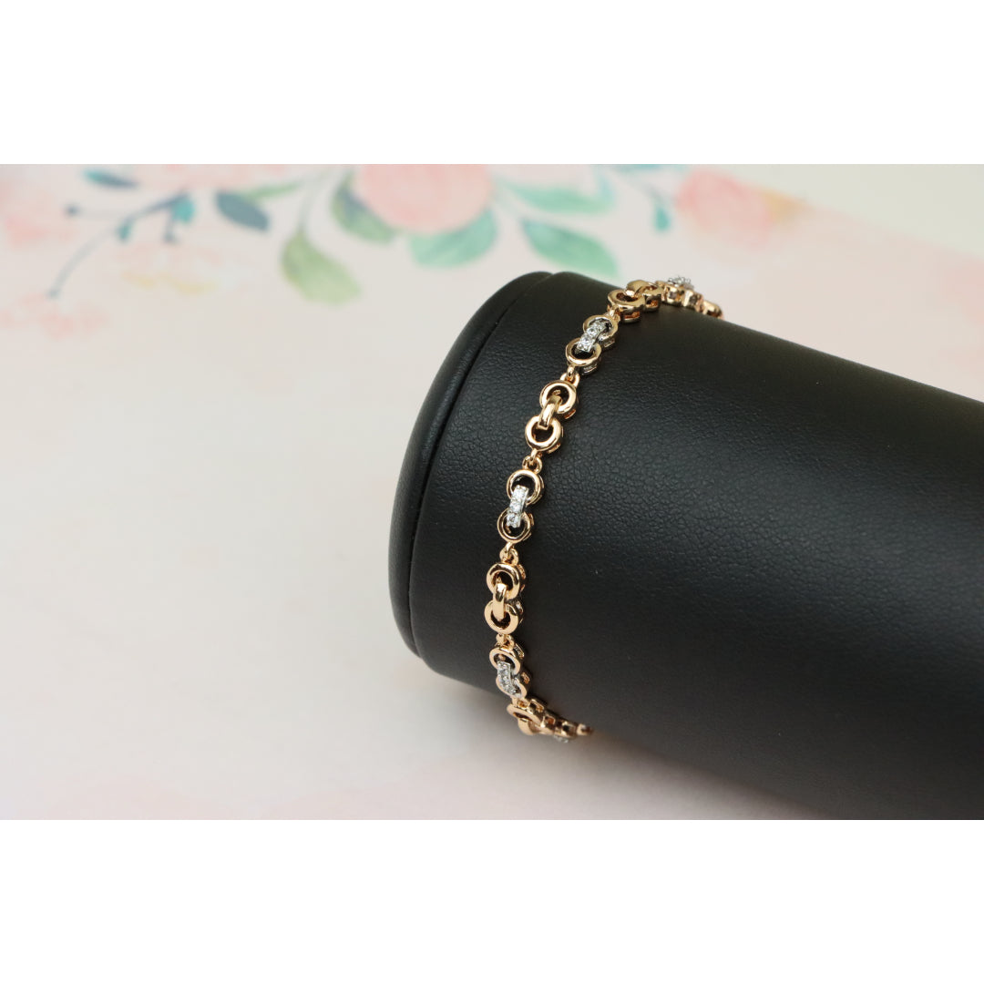 Sparkling Rose Gold Bracelet with Dainty Crystal Accents, XPBL0732 (2074-1)