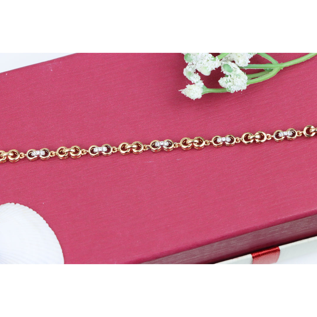 Sparkling Rose Gold Bracelet with Dainty Crystal Accents, XPBL0732 (2074-1)