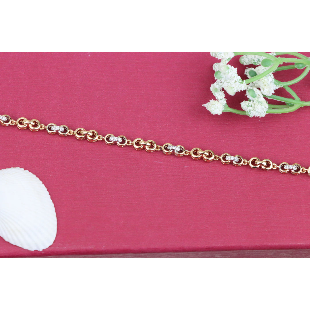 Sparkling Rose Gold Bracelet with Dainty Crystal Accents, XPBL0732 (2074-1)