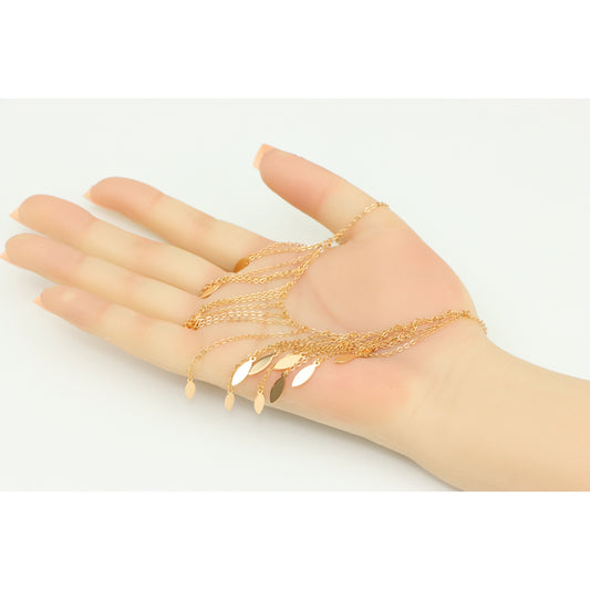 Rose Gold Chain Necklace with Dangling Petal Design, XPNL0263 (2027-3)