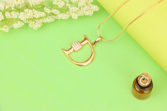 Rose Gold Plated D Initial Pendant with Sparkling Crystal Detail, XPPT1415 (2136-1)