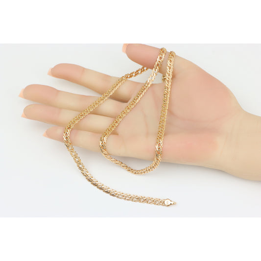 Elegant Rose Gold Flat Link Necklace, Statement Jewelry, XPNL0265 (2027-5)