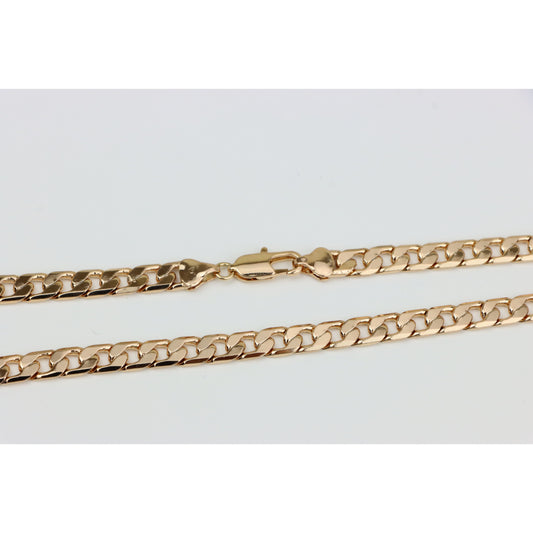 Bold Rose Gold Plated Flat Curb Chain Necklace for Women &amp; Men, XPNL0266 (2027-6)