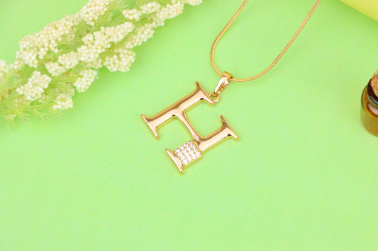 Rose Gold H Initial Pendant with Sparkling Crystals for Women, XPPT1419 (2136-1)