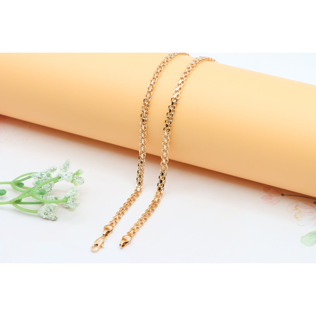 Elegant Rose Gold Plated Chain Necklace, XPNL0268 (2027-8)