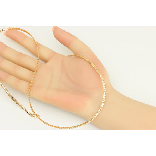 Elegant Rose Gold Flat Chain Necklace in High Quality Finish, XPNL0271 (2028-1)