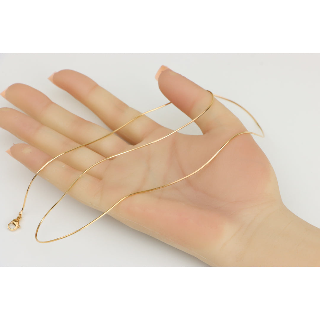 Elegant Minimalist Rose Gold Snake Chain Necklace, XPNL0272 (2028-2)