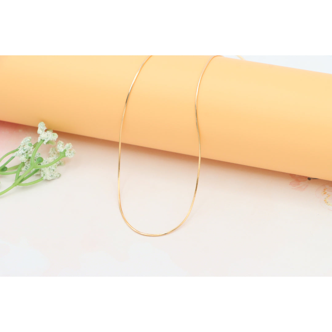 Elegant Minimalist Rose Gold Snake Chain Necklace, XPNL0272 (2028-2)