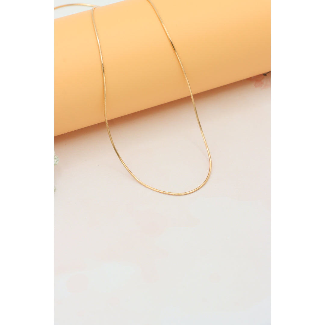 Elegant Minimalist Rose Gold Snake Chain Necklace, XPNL0272 (2028-2)