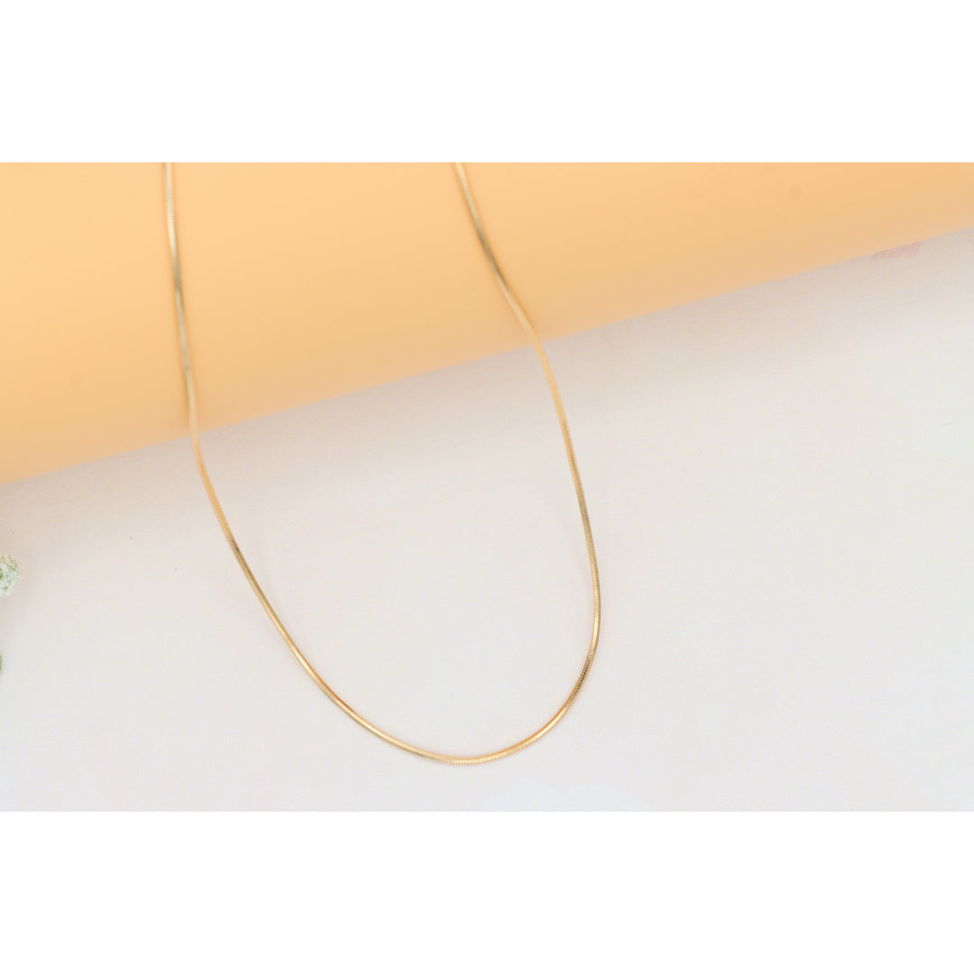 Elegant Minimalist Rose Gold Snake Chain Necklace, XPNL0272 (2028-2)