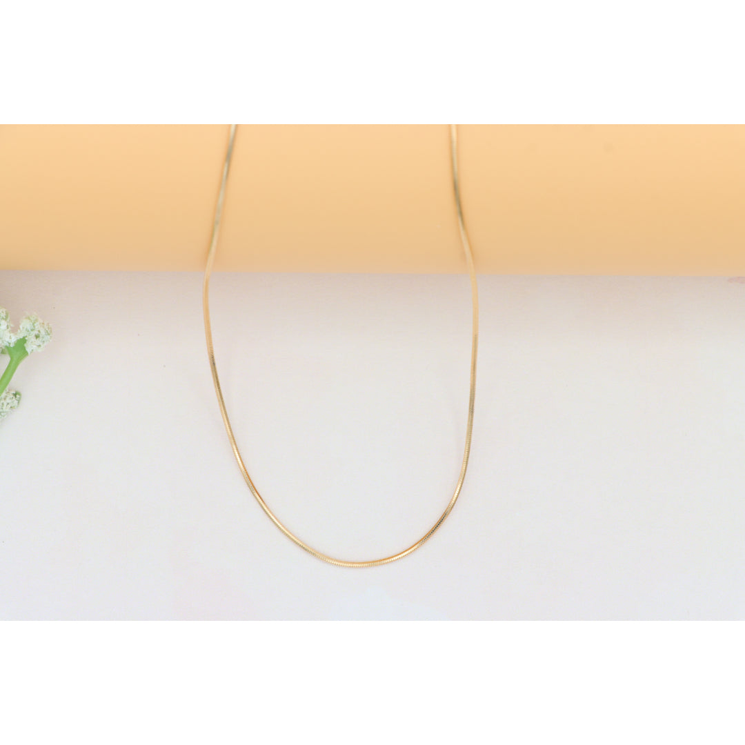 Elegant Minimalist Rose Gold Snake Chain Necklace, XPNL0272 (2028-2)